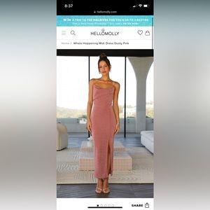 Hello Molly ‘what’s happening’ midi dress in dusty pink!